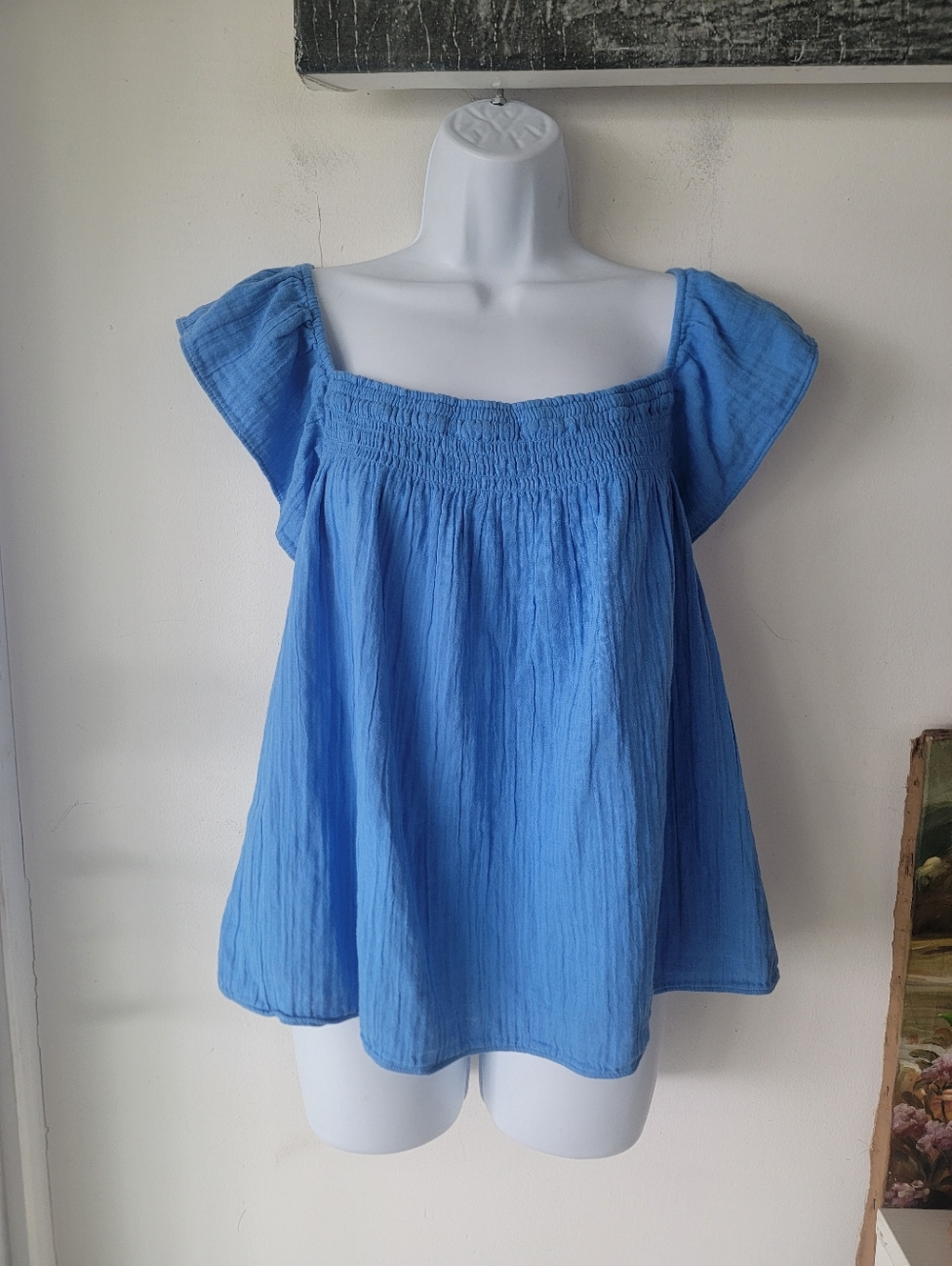 On 34th Smocked Short Slevee Top Size XL